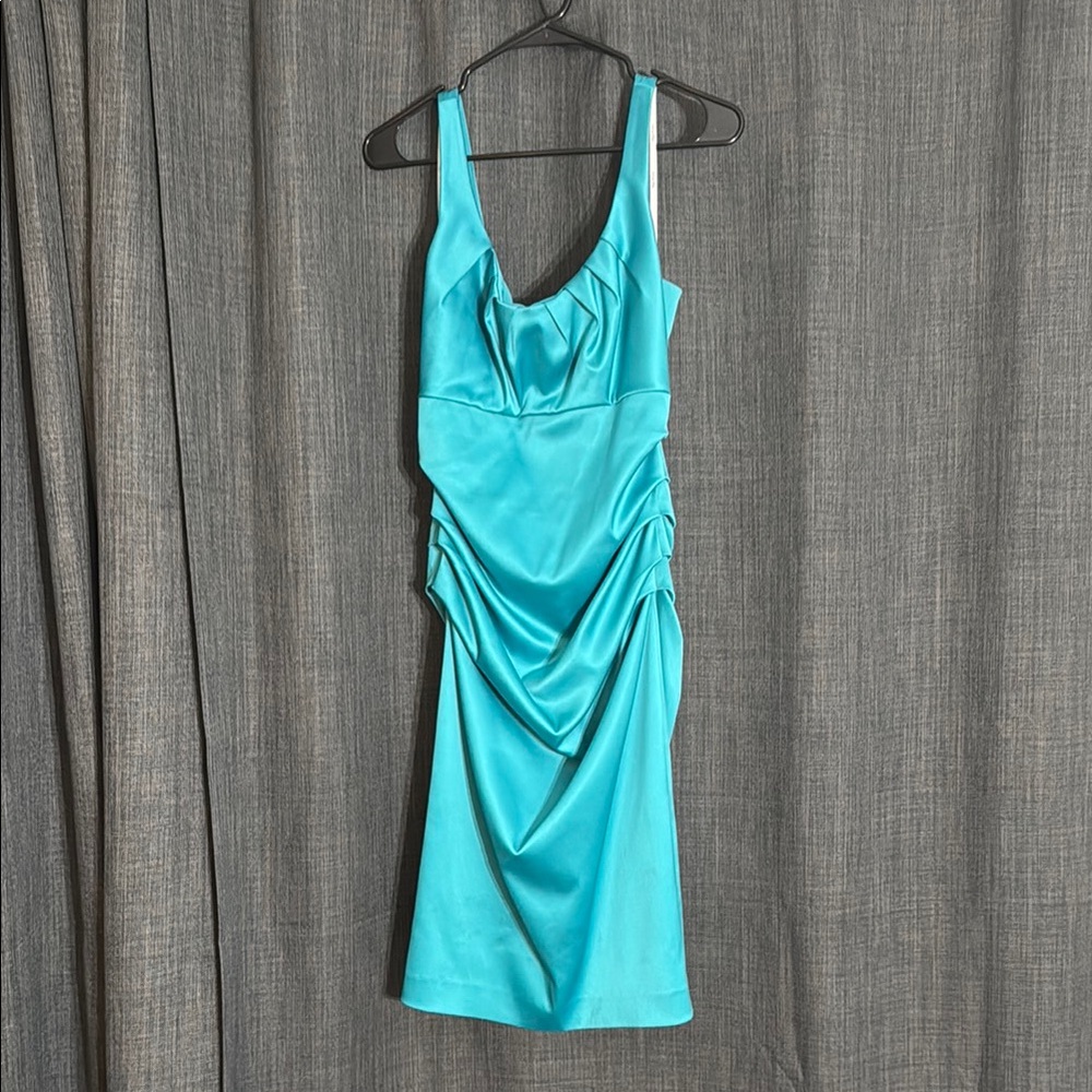 Blue Bodycon Knee-Length Dress